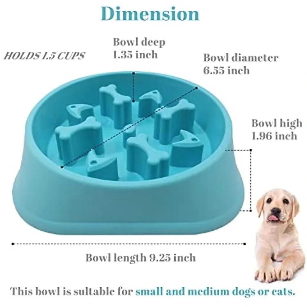 Dog Silicone Pad Non-Slip Anti-Chocking Small Bone Bowl Slow Eating Feeder Blue